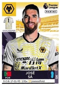 Sticker José Sá - Premier League Inglese 2021-2022 n. 609 - Panini