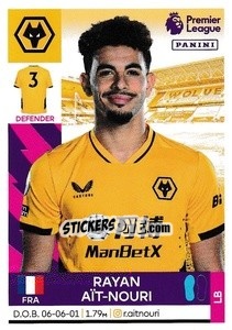 Sticker Rayan Aït-Nouri - Premier League Inglese 2021-2022 n. 612 - Panini
