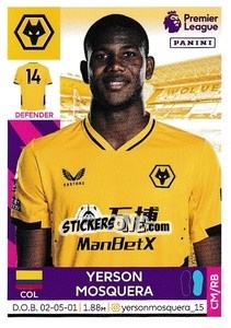 Cromo Yerson Mosquera - Premier League Inglese 2021-2022 - Panini