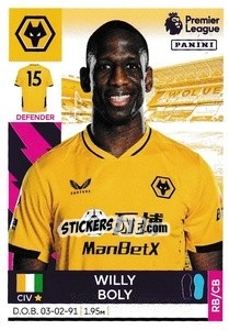 Sticker Willy Boly - Premier League Inglese 2021-2022 n. 615 - Panini