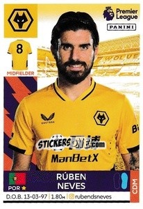 Figurina Rúben Neves - Premier League Inglese 2021-2022 - Panini