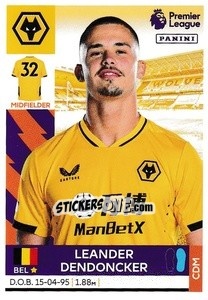 Figurina Leander Dendoncker - Premier League Inglese 2021-2022 - Panini