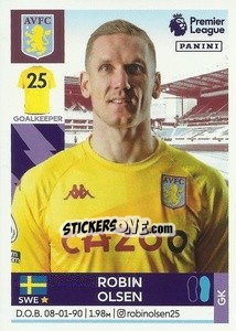 Figurina Robin Olsen (Aston Villa) - Premier League Inglese 2021-2022 - Panini