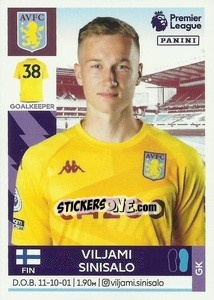 Figurina Viljami Sinisalo (Aston Villa) - Premier League Inglese 2021-2022 - Panini