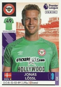 Sticker Jonas Lössl (Brentford) - Premier League Inglese 2021-2022 - Panini
