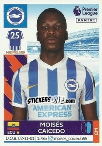 Figurina Moisés Caicedo (Brighton) - Premier League Inglese 2021-2022 - Panini