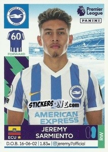 Figurina Jeremy Sarmiento (Brighton) - Premier League Inglese 2021-2022 - Panini