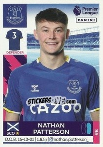Sticker Nathan Patterson (Everton) - Premier League Inglese 2021-2022 n. U12 - Panini