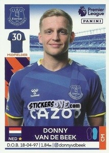 Figurina Donny van de Beek (Everton) - Premier League Inglese 2021-2022 - Panini