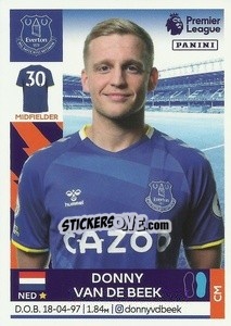 Sticker Donny van de Beek (Everton) - Premier League Inglese 2021-2022 n. U16 - Panini