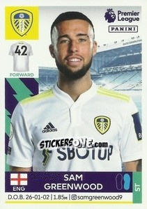 Sticker Sam Greenwood (Leeds United) - Premier League Inglese 2021-2022 - Panini