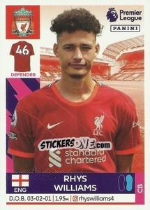 Figurina Rhys Williams (Liverpool) - Premier League Inglese 2021-2022 - Panini