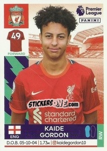 Figurina Kaide Gordon (Liverpool) - Premier League Inglese 2021-2022 - Panini