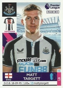 Figurina Matt Targett (Newcastle United) - Premier League Inglese 2021-2022 n. U29 - Panini