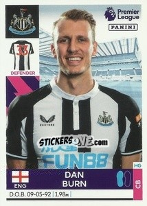 Sticker Dan Burn (Newcastle United) - Premier League Inglese 2021-2022 n. U31 - Panini