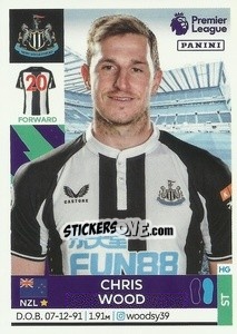Sticker Chris Wood (Newcastle United) - Premier League Inglese 2021-2022 n. U33 - Panini