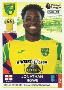 Cromo Jonathan Rowe (Norwich City) - Premier League Inglese 2021-2022 - Panini