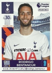 Cromo Rodrigo Bentancur (Tottenham Hotspur) - Premier League Inglese 2021-2022 - Panini