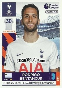 Sticker Rodrigo Bentancur (Tottenham Hotspur) - Premier League Inglese 2021-2022 n. U36 - Panini