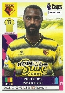 Figurina Nicolas Nkoulou (Watford) - Premier League Inglese 2021-2022 - Panini