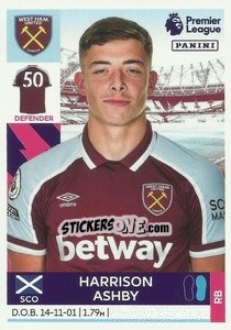 Figurina Harrison Ashby (West Ham United) - Premier League Inglese 2021-2022 - Panini