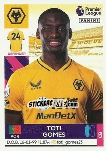 Sticker Toti Gomes (Wolverhampton Wanderers) - Premier League Inglese 2021-2022 n. U45 - Panini