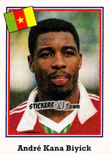 Sticker Andre Kana Biyick - World Cup USA 1994 - Euroflash