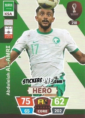 Sticker Abdulelah Al-Amri - FIFA World Cup Qatar 2022. Adrenalyn XL n. 218 - Panini