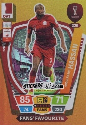 Sticker Abdulkarim Hassan - FIFA World Cup Qatar 2022. Adrenalyn XL n. 326 - Panini