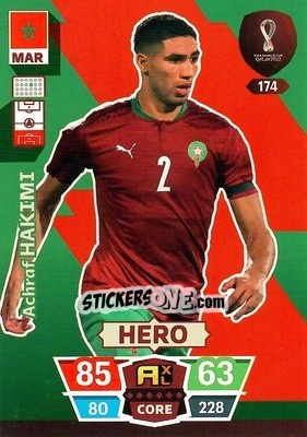 Sticker Achraf Hakimi - FIFA World Cup Qatar 2022. Adrenalyn XL n. 174 - Panini