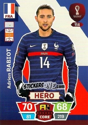 Sticker Adrien Rabiot - FIFA World Cup Qatar 2022. Adrenalyn XL n. 114 - Panini