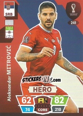 Sticker Aleksandar Mitrović - FIFA World Cup Qatar 2022. Adrenalyn XL n. 241 - Panini