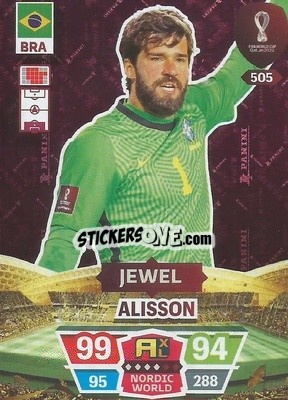 Sticker Alisson - FIFA World Cup Qatar 2022. Adrenalyn XL n. 505 - Panini