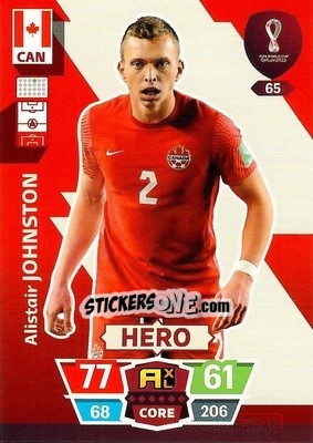 Sticker Alistair Johnston - FIFA World Cup Qatar 2022. Adrenalyn XL n. 65 - Panini