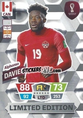 Sticker Alphonso Davies - FIFA World Cup Qatar 2022. Adrenalyn XL n. LE-AD - Panini