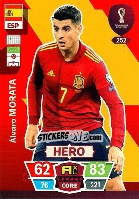 Sticker Álvaro Morata - FIFA World Cup Qatar 2022. Adrenalyn XL n. 252 - Panini