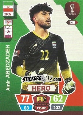 Sticker Amir Abedzadeh - FIFA World Cup Qatar 2022. Adrenalyn XL n. 136 - Panini