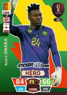Sticker André Onana - FIFA World Cup Qatar 2022. Adrenalyn XL n. 55 - Panini