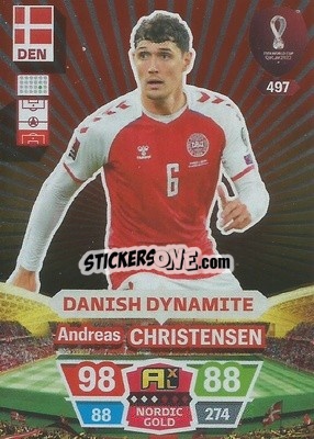 Sticker Andreas Christensen - FIFA World Cup Qatar 2022. Adrenalyn XL n. 497 - Panini