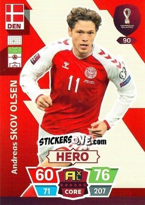 Sticker Andreas Skov Olsen - FIFA World Cup Qatar 2022. Adrenalyn XL - Panini