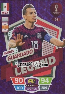 Sticker Andrés Guardado - FIFA World Cup Qatar 2022. Adrenalyn XL n. 24 - Panini