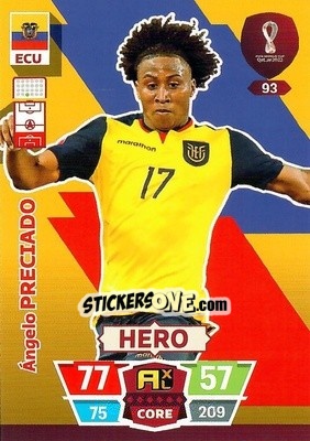 Sticker Ángelo Preciado - FIFA World Cup Qatar 2022. Adrenalyn XL n. 93 - Panini
