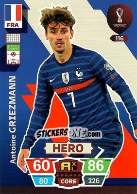 Sticker Antoine Griezmann - FIFA World Cup Qatar 2022. Adrenalyn XL n. 116 - Panini