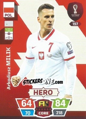 Sticker Arkadiusz Milik - FIFA World Cup Qatar 2022. Adrenalyn XL n. 197 - Panini