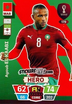 Sticker Ayoub El Kaabi - FIFA World Cup Qatar 2022. Adrenalyn XL n. 179 - Panini