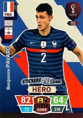 Sticker Benjamin Pavard - FIFA World Cup Qatar 2022. Adrenalyn XL n. 112 - Panini