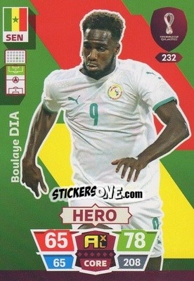 Sticker Boulaye Dia - FIFA World Cup Qatar 2022. Adrenalyn XL n. 232 - Panini