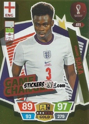 Sticker Bukayo Saka - FIFA World Cup Qatar 2022. Adrenalyn XL n. 411 - Panini