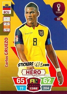 Sticker Carlos Gruezo - FIFA World Cup Qatar 2022. Adrenalyn XL n. 97 - Panini