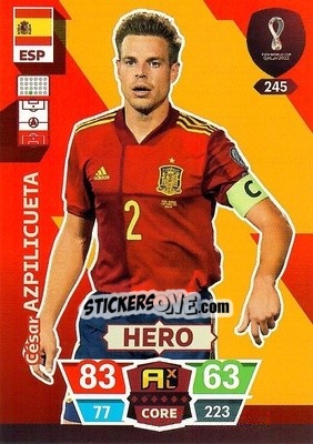 Sticker César Azpilicueta - FIFA World Cup Qatar 2022. Adrenalyn XL n. 245 - Panini